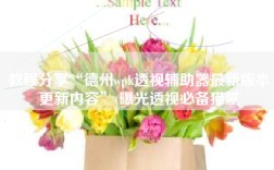 教程分享“德州wpk透视辅助器最新版本更新内容”(曝光透视必备猫腻