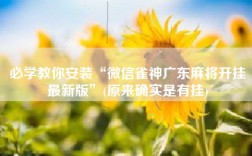 必学教你安装“微信雀神广东麻将开挂最新版”(原来确实是有挂)