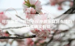 可用版本“微信小程序微乐麻将有挂吗”其实确实有挂