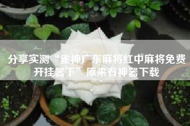 分享实测“雀神广东麻将红中麻将免费开挂器下	”原来有神器下载