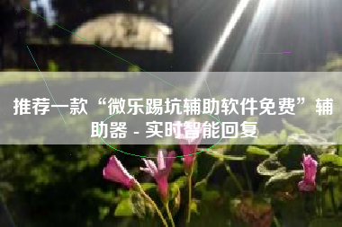 推荐一款“微乐踢坑辅助软件免费”辅助器 - 实时智能回复